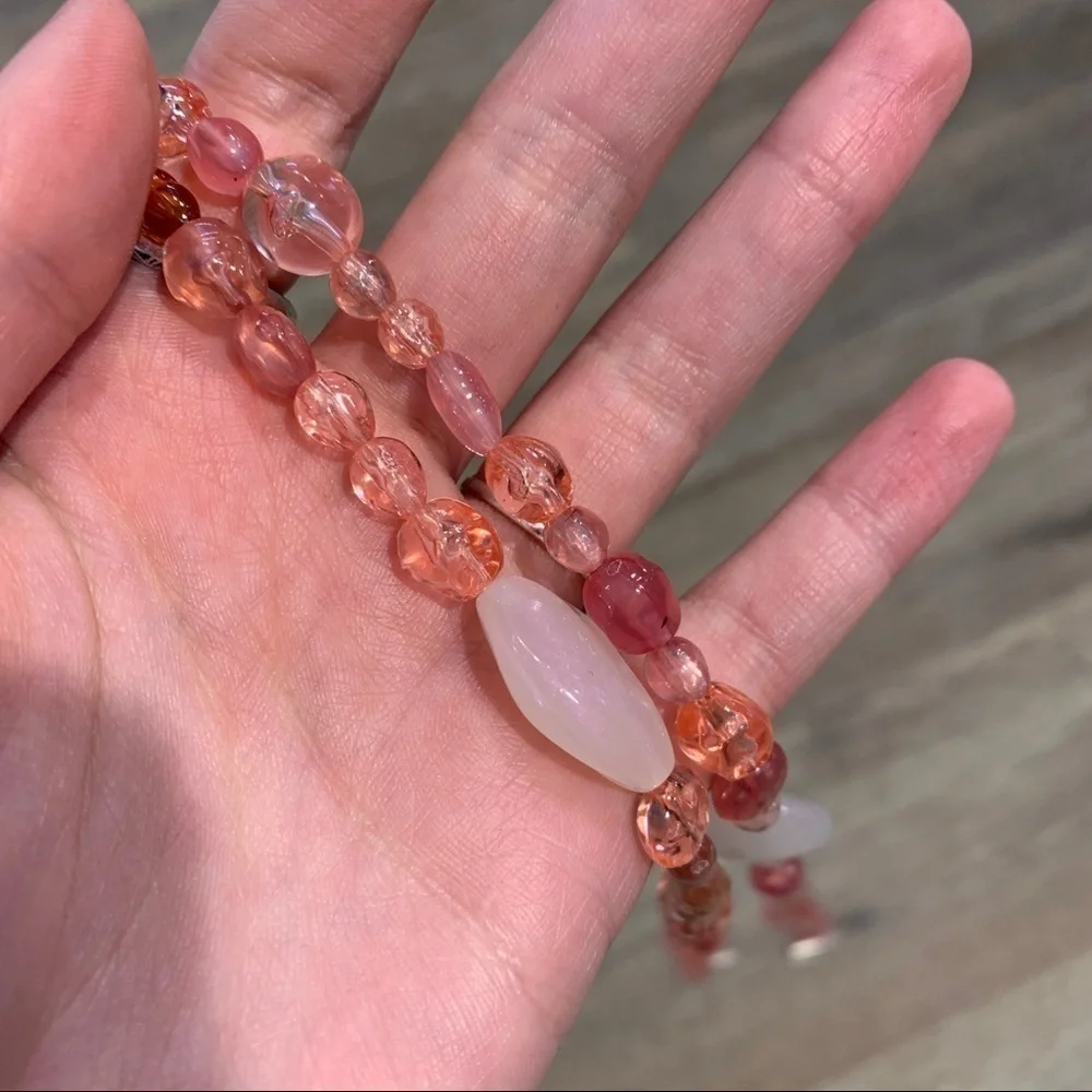 Pink Beaded Mask Chain